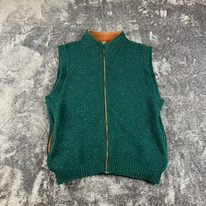 Vtg Orvis Hunting Vest Wool Blend Full Zip Green Pockets Mens L Outdoor Speckled - Picture 1 of 9