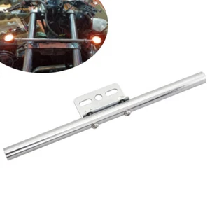 Short Mount vorne hinten Blinker Light Tube Bar Halterung für Harley Dyna Silber - Picture 1 of 9