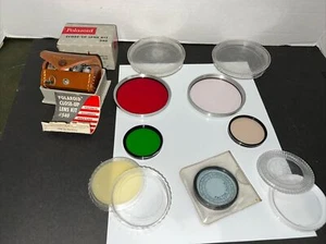 Vintage Polaroid Lens Kit 540 w/Leather Case & Colored Lens, Bronica,Sanigon + - Picture 1 of 7