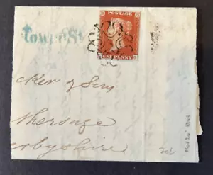 QV GB 1843 SG8m 1d Penny Red Part Cover Number 1 in Maltese Cross 1 in Centre MX - Picture 1 of 4
