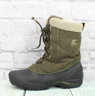 Sorel Women's Green Canvas Lace Up Insulated Lined Mid Calf Winter Boots Size 8