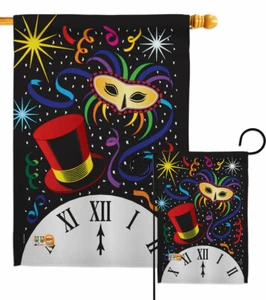 Bandera Jardín Media Noche Año Nuevo Invierno Decorativa Pequeño Regalo Patio Casa Banner - Imagen 1 de 17