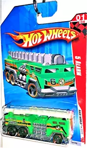 Hot Wheels 2010 HW Race World City Green 5 Alarm Fire Truck IN PROTECTO PACK - Picture 1 of 4
