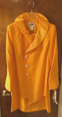 Traje falda 2 piezas ML Studio para mujer ~ dorado al sol, cuentas, cuello alto talla 16 precio de venta sugerido por el fabricante 199 USD Foto 1 de 4