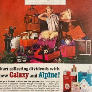 1965 Galaxy And Alpine Cigarettes Advertisement Look Magazine Tobacco HM2Z - Picture 1 of 2