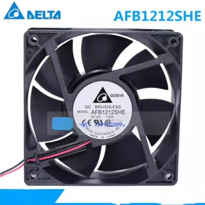 Delta AFB1212SHE 12038 12V 1.6A Large Air Volume Cooling Fan 2-WIRE - Image 1 of 4