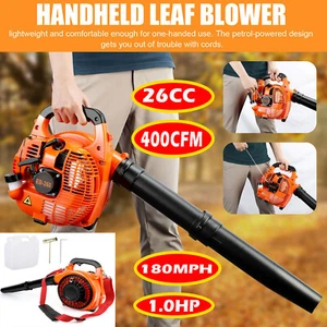 🔥26CC 2-STROKE PETROL LEAF BLOWER 400CFM AIR SPEED Light-weight unit under 5kgs - Picture 1 of 14