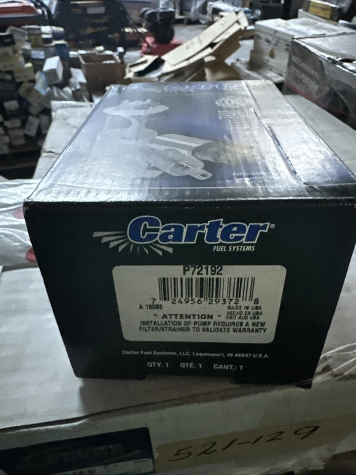 Bomba de combustible eléctrica GENUINA nueva Carter (Hecha en EE. UU.) P72192 Foto 1 de 1
