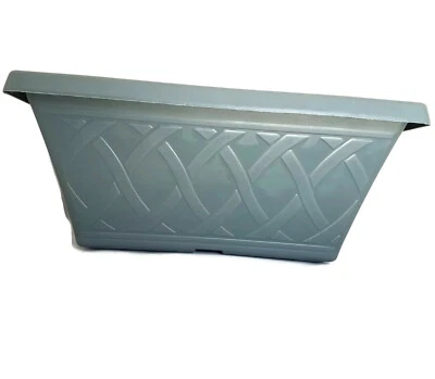 MACETAS DE PLÁSTICO TEJIDO JARDÍN CUADRADO 12" - Juego de 5 GRIS PIZARRA - Macetas cuenco Foto 1 de 4