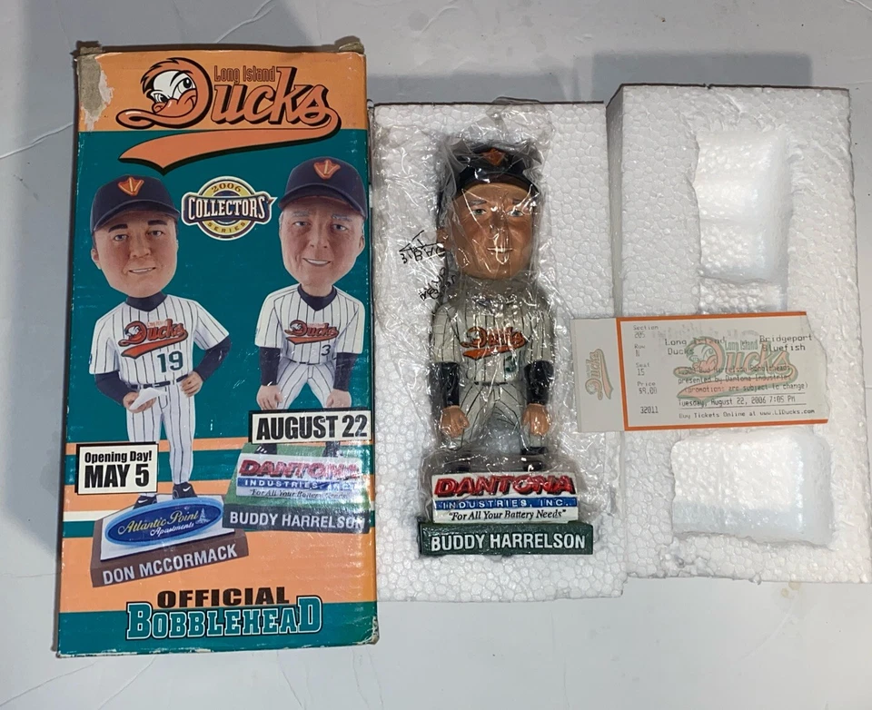Bobblehead Bud Harrelson 2006 Long Island Ducks con talón de boleto Foto 1 de 1
