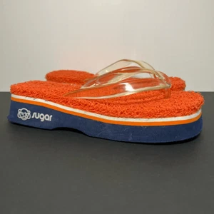 Womens VTG SUGAR Exfoliating Platform Flip Flop Sandals / Size 9.5 - Picture 1 of 8