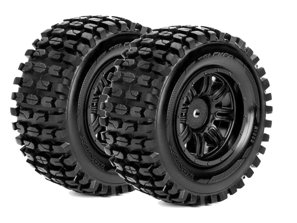 Roapex Reifen 1/10 Short Course montiert Schwarz Felgen 12mm Hex Tracker ... - Bild 1 von 1