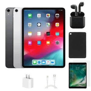 Apple iPad Pro 11 2018 WiFi + Cellular Unlocked 64GB Gray Bundle (Excellent) - Afbeelding 1 van 5
