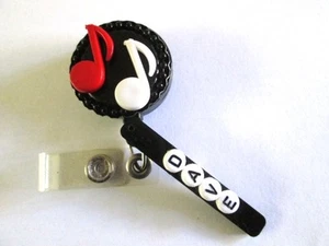  INSIGNIA DE IDENTIFICACIÓN CARRETE RETRÁCTIL IMÁN O CLIP, MÉDICO, MAESTRO, MÚSICA, OFICINA, ESCUELA  - Imagen 1 de 2