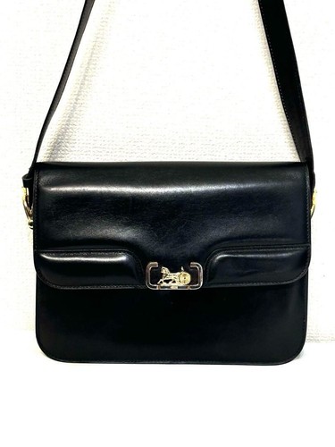 Borsa a tracolla CELINE carrozza cavalli pelle colore nero oro articoli moda donna