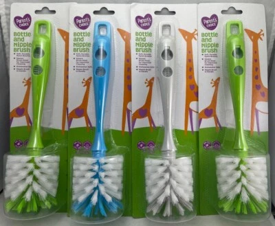 Cepillo para biberón y pezón Parent’s Choice - paquete de 4/azul, gris, (2) verde Foto 1 de 2