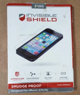Zagg Invisible Shield Screen Protector for iPhone 5S/5/5C Smudge Proof Free Ship - Image 1 of 2