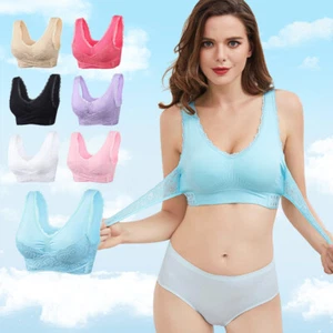 Up Wireless Sport Bra Women Sexy Front Cross Adjustable Side Buckle Lace Push - Picture 1 of 20