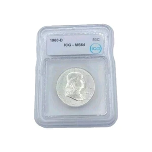 1960-D Franklin Half Dollar ICG-MS64 High Grade Variety - Picture 1 of 4