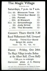 orig.UK 60's Gig Flyer : BLOSSOM TOES / GROUNDHOGS / THIRD EAR BAND / AL STEWART - Picture 1 of 2
