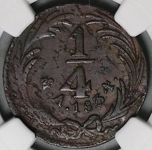 1834-Mo NGC XF 40 1/4 Real Mexico State Quart Quartilla Reales Coin (25022302C) - Picture 1 of 6