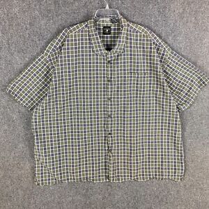 Falcon Bay Button Up Shirt Men's 5X 100% Cotton Short Sleeve Plaid Adults