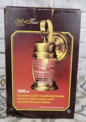 Vtg NEW Delval Lighting Solid Brass Outdoor Lantern 1896WB Made In Korea  - Image 1 of 4