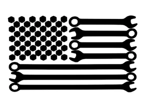 USA Flag Tool Mechanic decal sticker vinyl graphic American car truck window - Picture 1 of 4