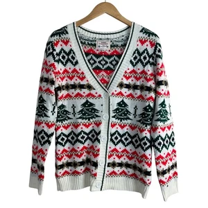 Cárdigan suéter para mujer Daisys Boutique rojo verde Fair Isle Navidad talla M - Imagen 1 de 6