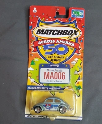 Coche diecast Matchbox 1962 VW Beetle Across America Massachusetts edición limitada Foto 1 de 2