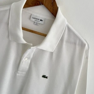 Lacoste Polo Shirt Size FR 9 4XL XXXXL Mens White Classic Fit Short Sleeve - Picture 1 of 9