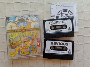 DOUBLE PACK GAUNTLET XEVIOUS US GOLD COMMODORE 64 C64 128 NO AMIGA VIC20 - Picture 1 of 13