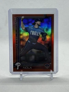 2025 Topps Series 2 Aaron Nola Orange Foilboard 9/25 #454 Phillies - Bild 1 von 2