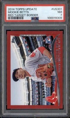 2014 Topps Update Red Target Border #US301 Mookie Betts RC PSA 7 - Image 1 of 2