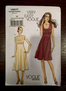 Vogue V8571 Dress Pattern UNCUT Size16,18,20,22,24 - Picture 1 of 3