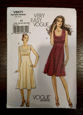 Vogue V8571 Dress Pattern UNCUT Size16,18,20,22,24 - Image 1 of 3