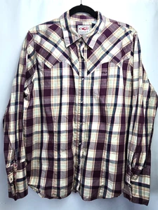 Roper Damen Western Cowgirl Rodeo Perlen Druckknopf kariertes Hemd 2X - Bild 1 von 10