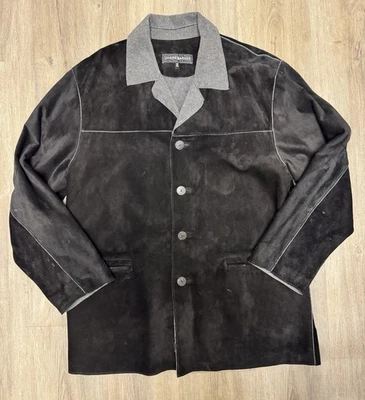 Jhane Barnes Japanese Bonded Shear Suede Jacket Mens Medium Wool Collar - Image 1 of 4