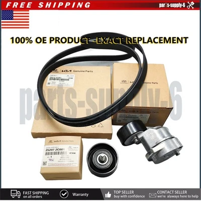 New OEM V-Ribbed Belt & Tensioner Kit for 10-13 Hyundai Genesis Coupe 2.0L Foto 1 de 4