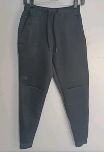 Under Armour Joggers Sweatpants Womans Sz S Black Tapered Leg Running (H12) - Picture 1 of 9
