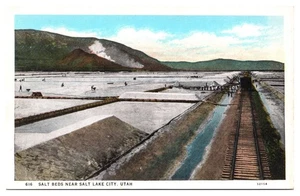 Vintage Salzbetten in der Nähe von Salt Lake City, Utah Postkarte - Bild 1 von 2