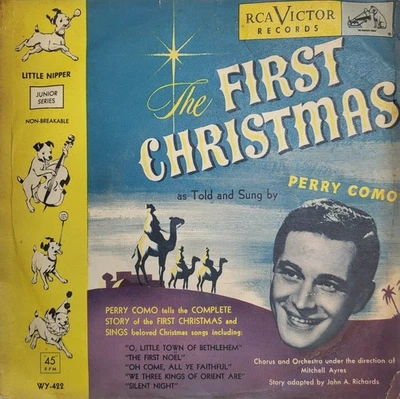 Picture Sleeve Yellow Vinyl 45 Perry Como - The First Christmas (Part 1 & 2)RCA Foto 1 de 4