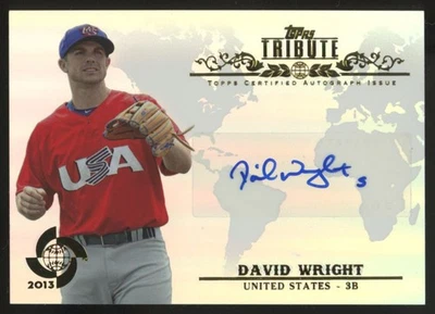 2013 Topps Tribute WBC David Wright Refractor Auto #WTA-DW - Image 1 of 2