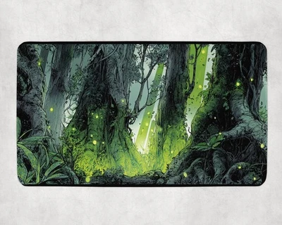Alfombra de juego de fantasía Magic The Gathering Green Commander tinta de cómic bosque encantado Foto 1 de 4