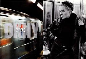 1994 • DKNY Leather • 2 Page Print Ad • 1990s  Subway Fashion ADS.86 - Picture 1 of 2