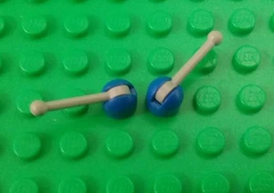 Lego Blue Base & Grey Gear Levers Control Sticks Antennas - 2 pcs - Picture 1 of 2
