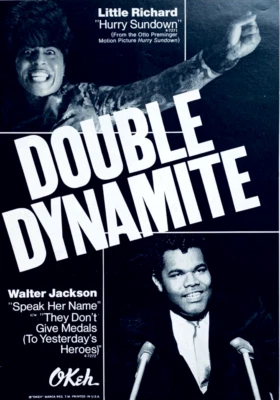 LITTLE RICHARD WALTER JACKSON 1977 original POSTER ADVERT Okeh DOUBLE DYNAMITE - Image 1 of 3