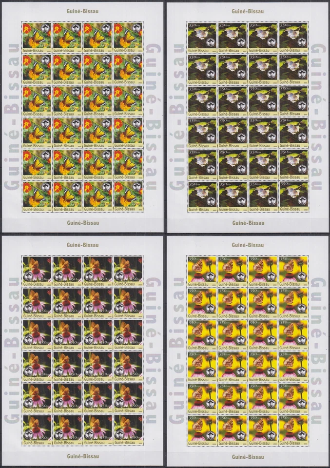 ST12P. Guinea-Bissau - MNH - Butterflies - Scouts - Sheets of 24v - 2003 - Image 1 of 1