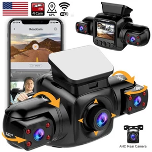 4 Channel Dash Cam 360° Panoramic Driving Recorder HD Car Cameras Night Vision ! - Picture 1 of 23