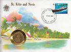 Superbe Enveloppe St Kitts And Nevis Pièce Monnaie Coin 1 $ 1981 Unc New Neuve